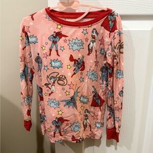 Little Sleepies Pink Superhero Print Long Sleeve/ Pants Pajama Set